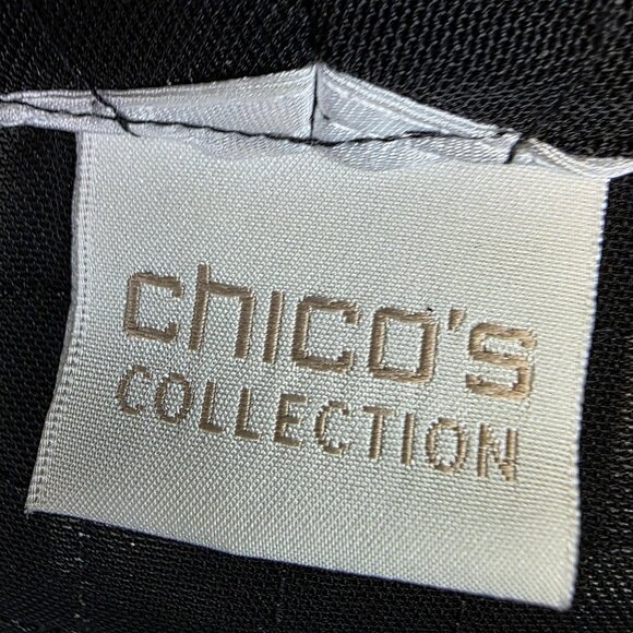 Chicos Collection Jacket Womens L Black White Striped Open Front Kimono Cardigan - Picture 2 of 10